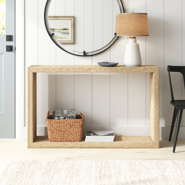 Evana Open Storage Console Table Birch Lane